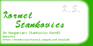kornel stankovics business card