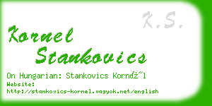 kornel stankovics business card